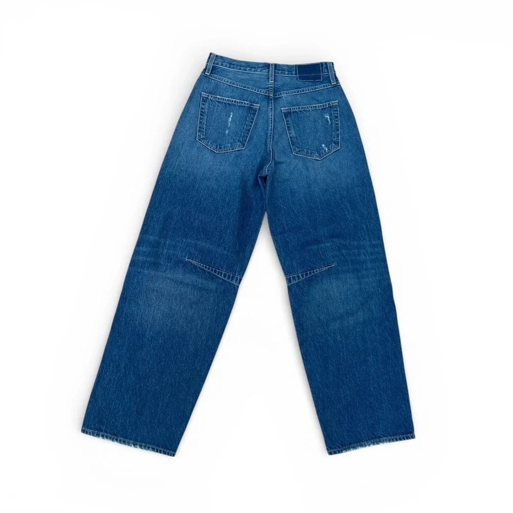 AMO Sandra Baggy NWOT Wide Leg Darted Knee Jeans High Rise Denim Women Size 25 - Picture 4 of 4